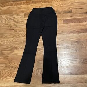 The Drop Black High Waist Split Leg Flare Uma Pants XS